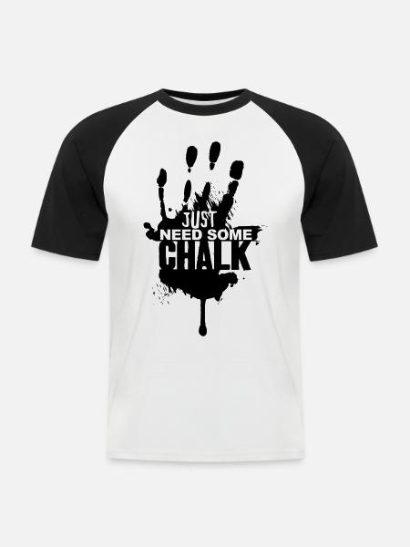 Need Chalk - Climbing-Shirt - Männer Baseball-T-Shirt - Weiß/Schwarz