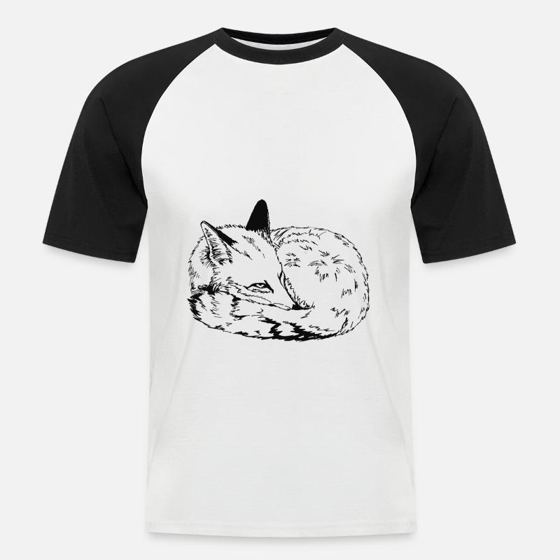 Fuchs - Männer Baseball-T-Shirt - Weiß/Schwarz
