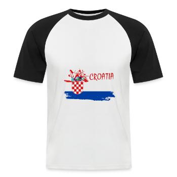 Croatia Hrvatska Kroatien i love croatia - Männer Baseball-T-Shirt - Weiß/Schwarz - Vorne - Nik (191cm)