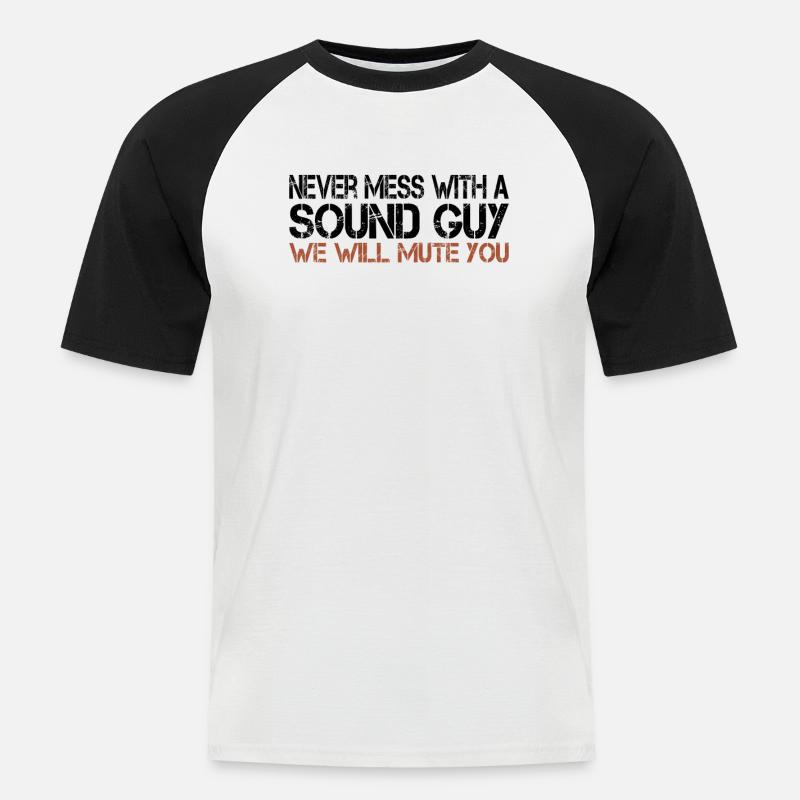Tontechniker Tontechnik Musik - Männer Baseball-T-Shirt - Weiß/Schwarz