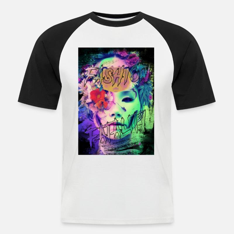 MODE-TODESFALL 1 - Männer Baseball-T-Shirt - Weiß/Schwarz