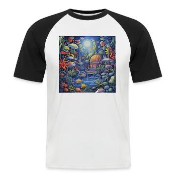 Aquarium - Men's Baseball T-Shirt - white/black - Front - Nik (191cm)