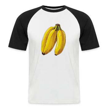 Banana yellow delicacies - Men's Baseball T-Shirt - white/black - Front - Nik (191cm)