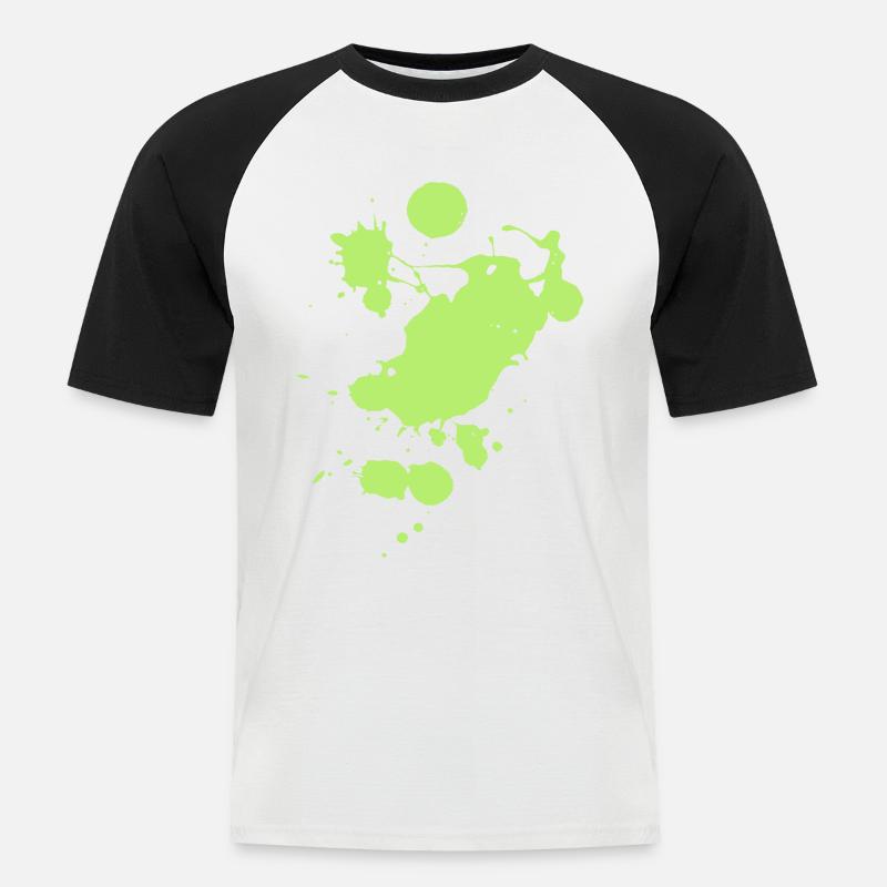 Farbklecks7 - Männer Baseball-T-Shirt - Weiß/Schwarz