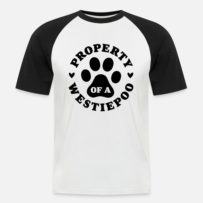 Eigentum eines Westiepoo - Männer Baseball-T-Shirt - Weiß/Schwarz