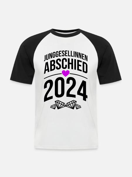 Hen Party 2024 Bride - Men's Baseball T-Shirt - white/black