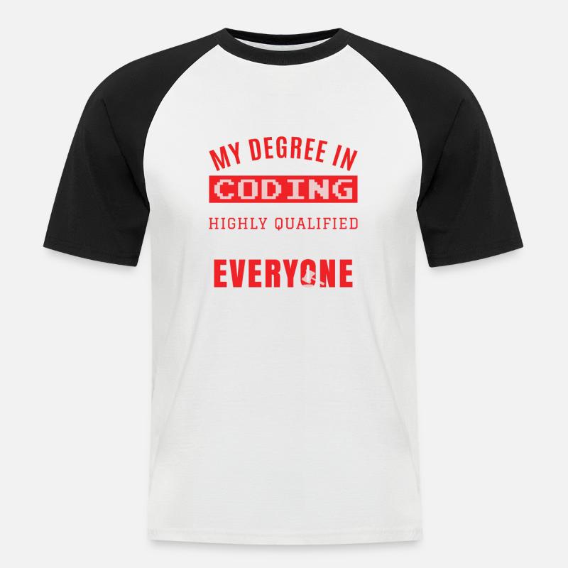 Coding Humor Coder Programmierer - Männer Baseball-T-Shirt - Weiß/Schwarz