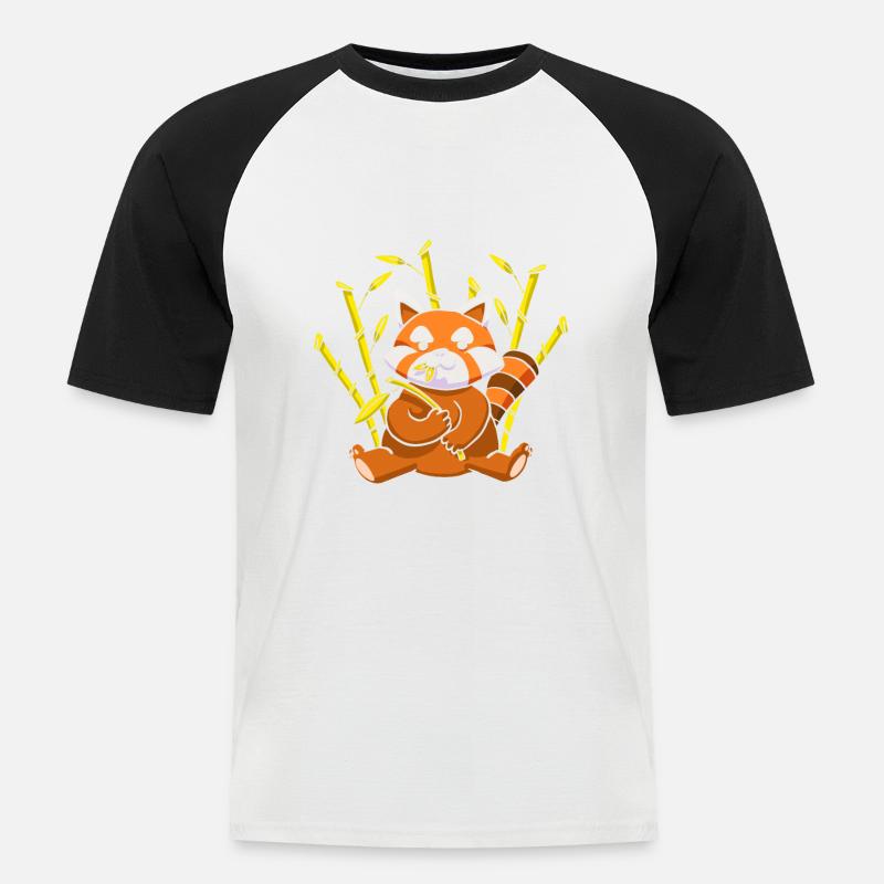 Eine Pause machen Roter Panda - Männer Baseball-T-Shirt - Weiß/Schwarz