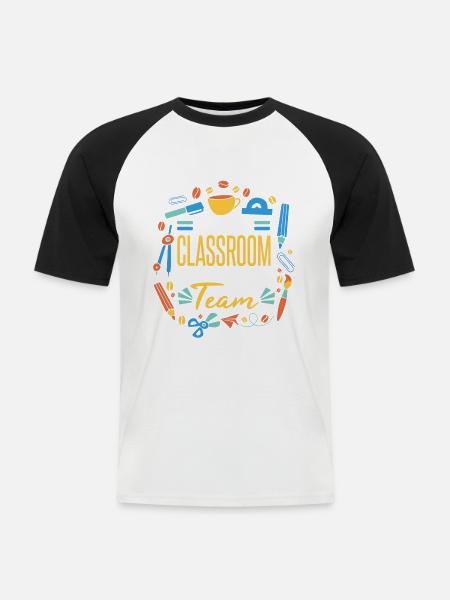 Klassenlehrer - Männer Baseball-T-Shirt - Weiß/Schwarz