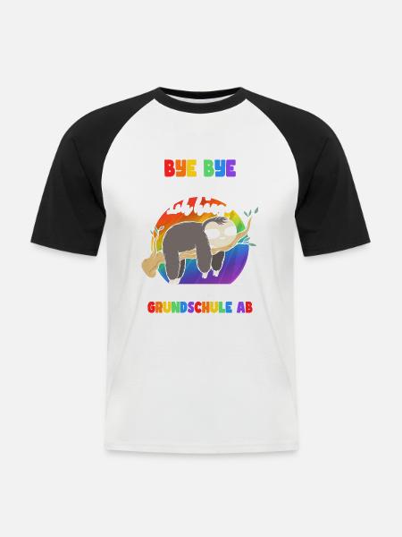 Grundschule Einschulung Schulkind Schulstart - Männer Baseball-T-Shirt - Weiß/Schwarz