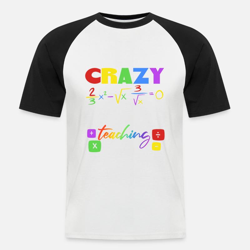 I Love Teaching Math - Men's Baseball T-Shirt - white/black