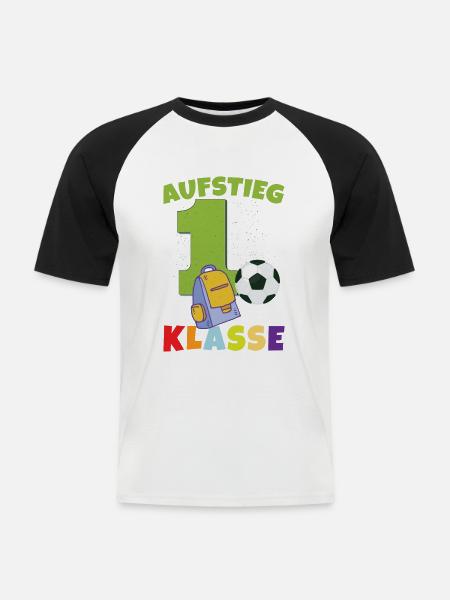 Aufstieg 1. Klasse - Männer Baseball-T-Shirt - Weiß/Schwarz