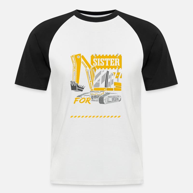 Wird Schwester gegen Bagger eintauschen - Männer Baseball-T-Shirt - Weiß/Schwarz