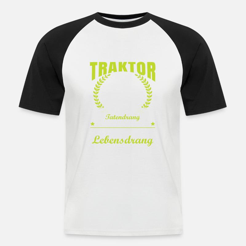 Traktorfahrer Sprüche Schlepper - Männer Baseball-T-Shirt - Weiß/Schwarz