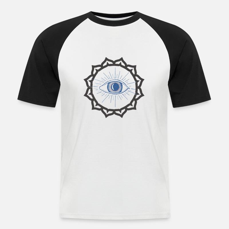 Das geöffnete dritte Auge - Geschenkidee - Männer Baseball-T-Shirt - Weiß/Schwarz