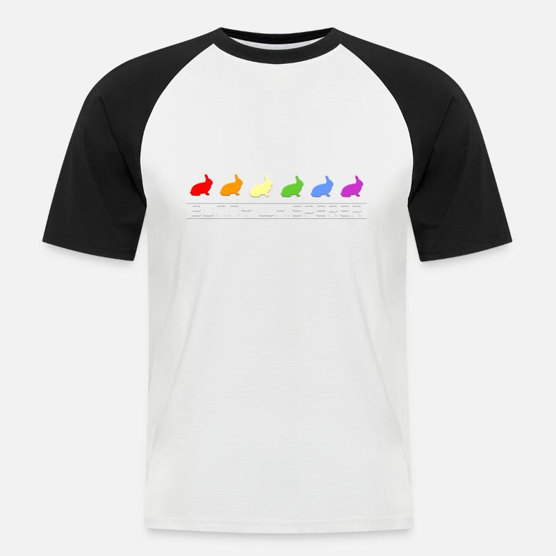 Hasenflüsterer - Männer Baseball-T-Shirt - Weiß/Schwarz