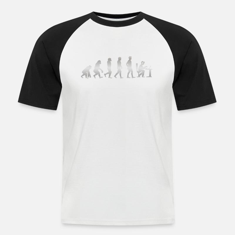 It's just evolution - Gamer! - Men's Baseball T-Shirt - white/black
