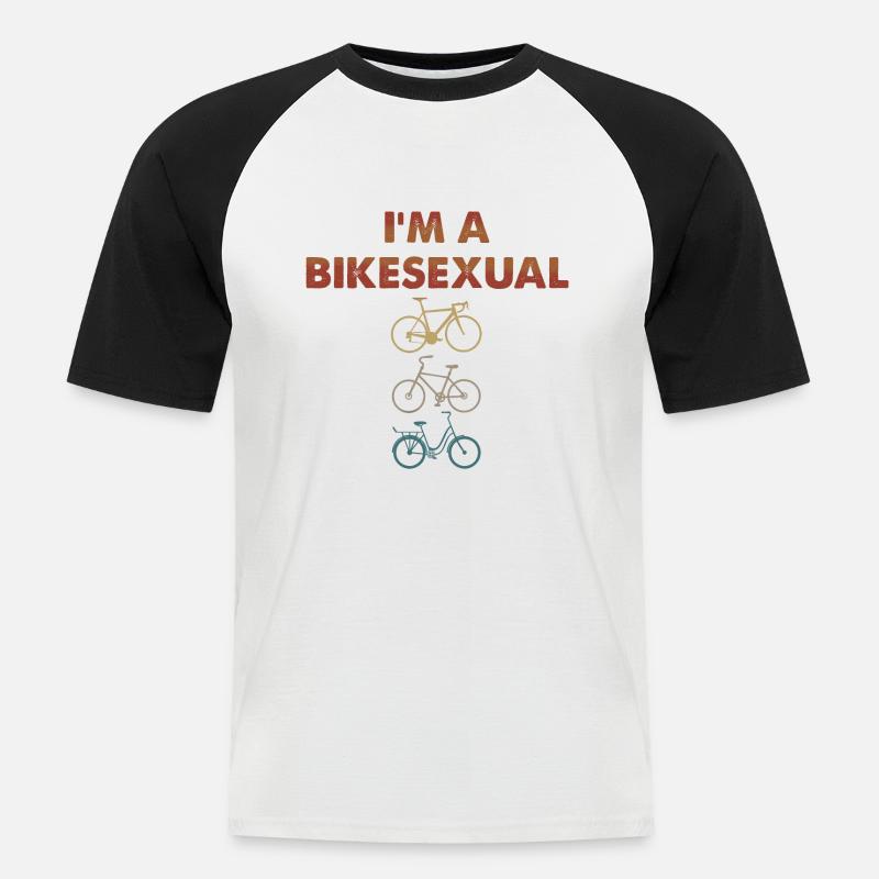 ICH BIN EIN BIKESEXUAL - Männer Baseball-T-Shirt - Weiß/Schwarz