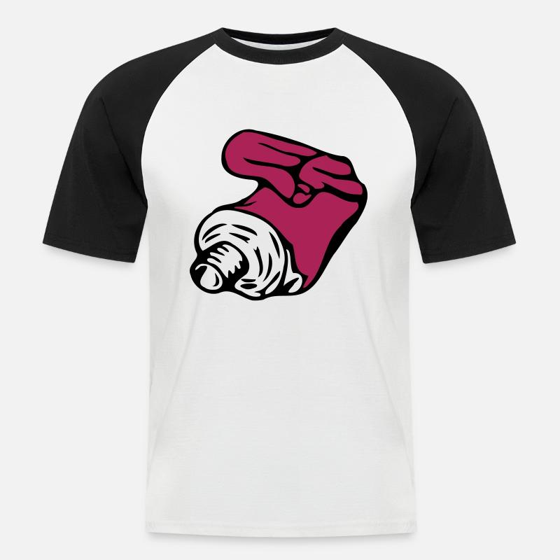 Farbe - Männer Baseball-T-Shirt - Weiß/Schwarz