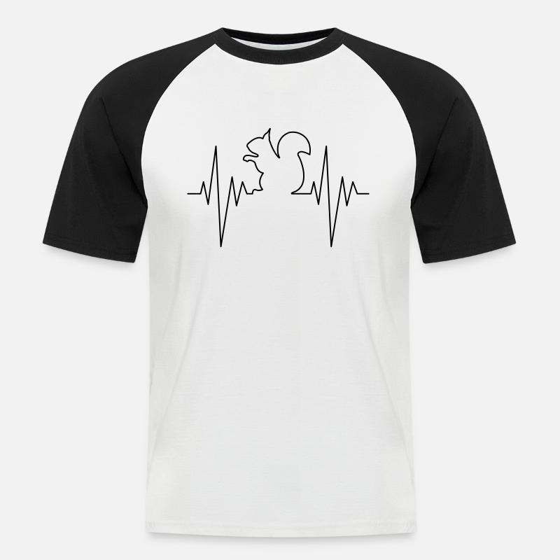 Squirrel Pulse - Männer Baseball-T-Shirt - Weiß/Schwarz