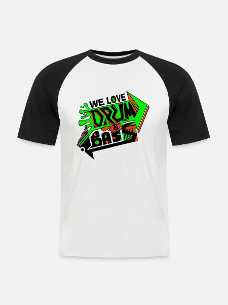 W3L0v3DNBv2(balck) - Männer Baseball-T-Shirt - Weiß/Schwarz