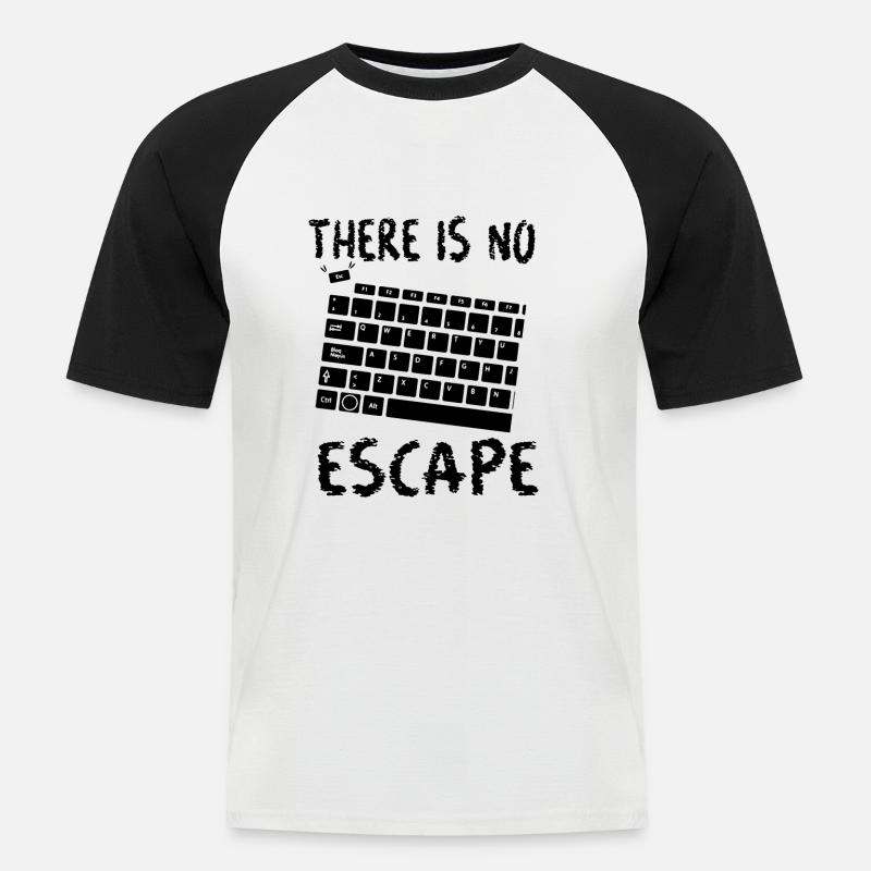 Nerd Geek Wortspiel Escape Coder lustig Geschenk - Männer Baseball-T-Shirt - Weiß/Schwarz