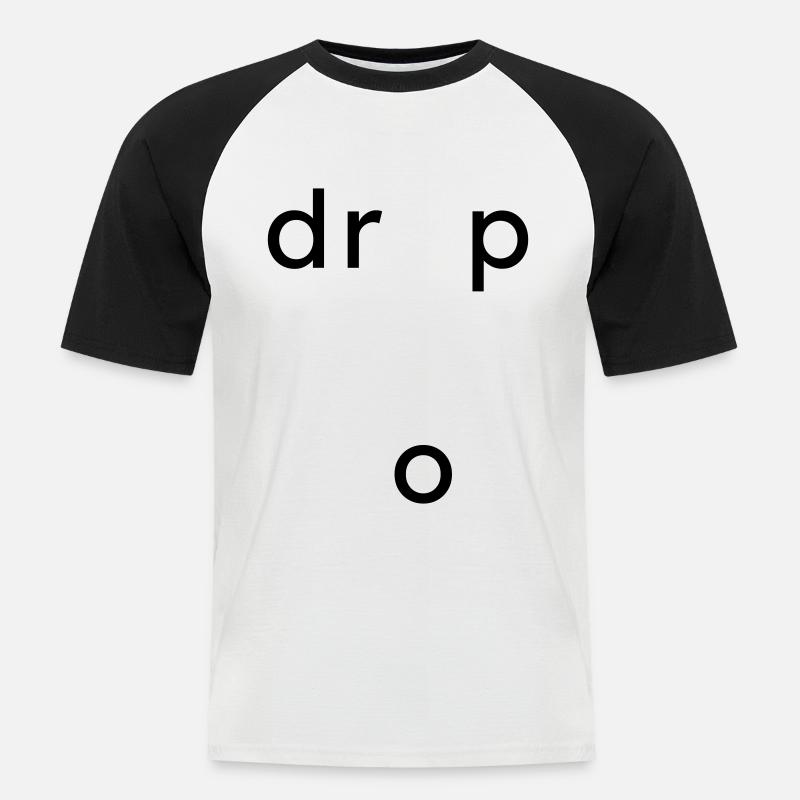 Drop Geschenk - Männer Baseball-T-Shirt - Weiß/Schwarz
