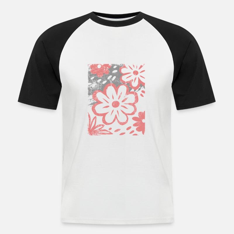 Blumen - Frühling - Sommer - Spruch - Männer Baseball-T-Shirt - Weiß/Schwarz