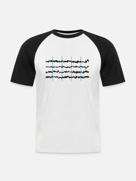 brainwaves - Männer Baseball-T-Shirt - Weiß/Schwarz