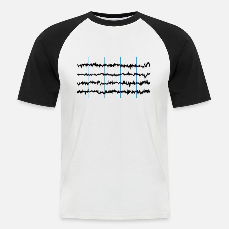 brainwaves - Männer Baseball-T-Shirt - Weiß/Schwarz