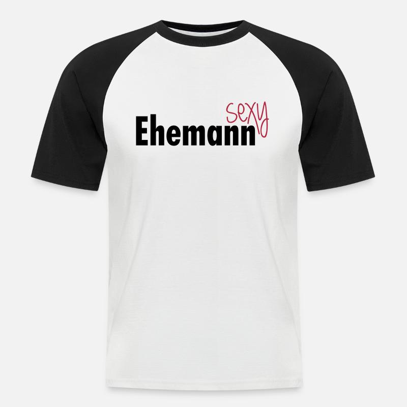 Sexy Ehemann - Männer Baseball-T-Shirt - Weiß/Schwarz