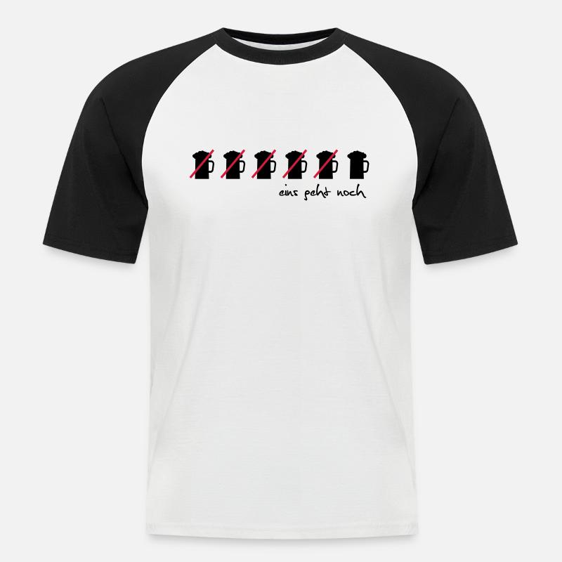 eins geht noch - Männer Baseball-T-Shirt - Weiß/Schwarz