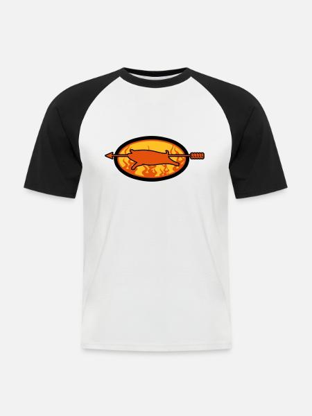 Grilling me softly! - Männer Baseball-T-Shirt - Weiß/Schwarz