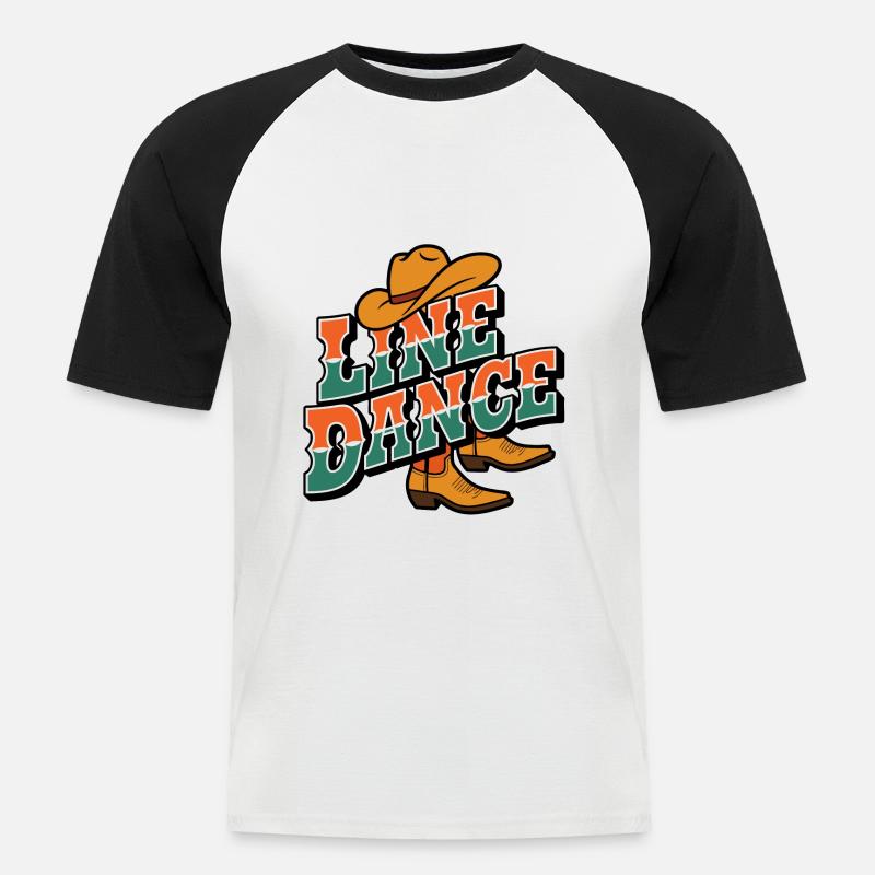 Line Dance Linedance mein Hobby - Männer Baseball-T-Shirt - Weiß/Schwarz
