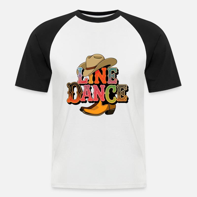 Line Dance Linedance mein Hobby - Männer Baseball-T-Shirt - Weiß/Schwarz