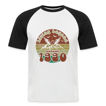 35th Birthday Living Legend since VIN 02/1990 - Men's Baseball T-Shirt - white/black - Front - Nik (191cm)