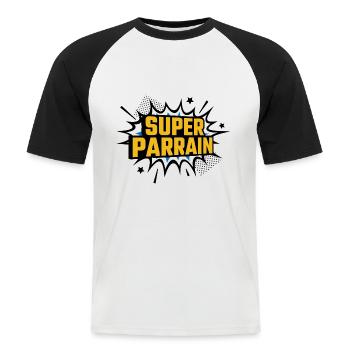 Super godfather - Men's Baseball T-Shirt - white/black - Front - Nik (191cm)
