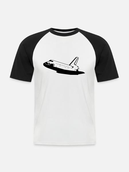 Space Shuttle (no emblems) - Men's Baseball T-Shirt - white/black