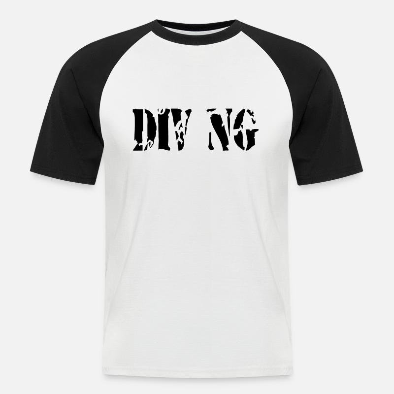 Diving - Männer Baseball-T-Shirt - Weiß/Schwarz