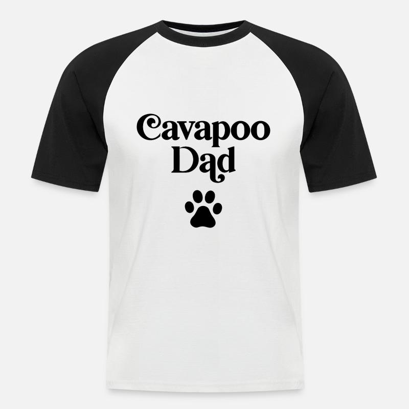 Cavapoo Dad - Men's Baseball T-Shirt - white/black