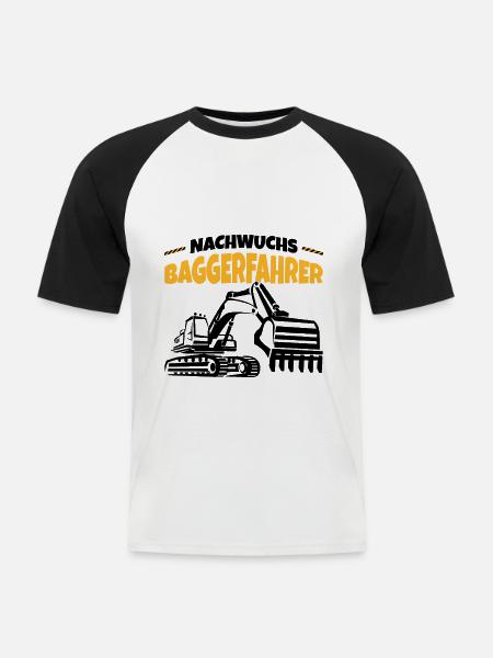 Bagger - Männer Baseball-T-Shirt - Weiß/Schwarz