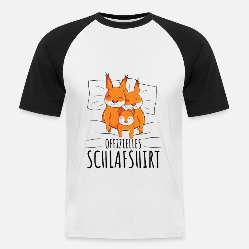 Eichhörnchen - Männer Baseball-T-Shirt - Weiß/Schwarz