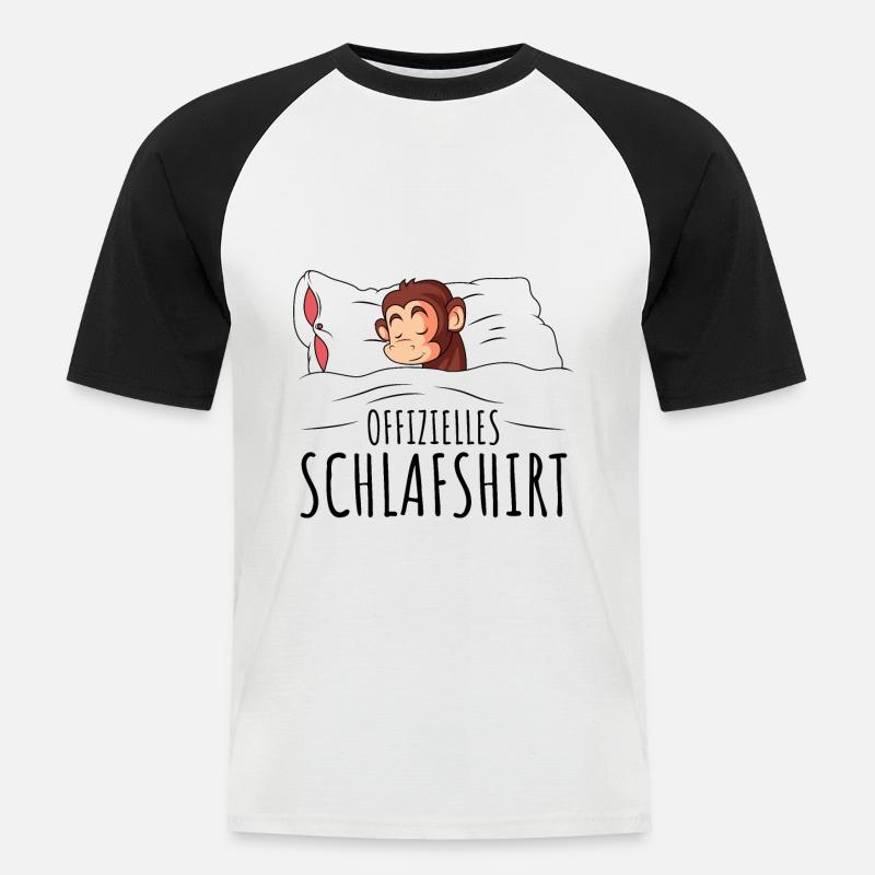 Affe - Männer Baseball-T-Shirt - Weiß/Schwarz