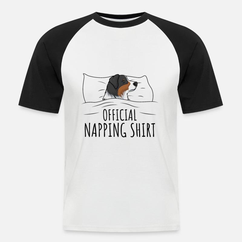 Australian Shepherd - Männer Baseball-T-Shirt - Weiß/Schwarz