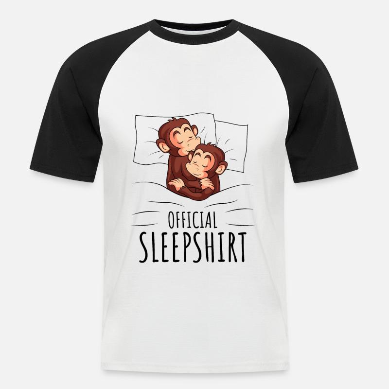 Affe - Männer Baseball-T-Shirt - Weiß/Schwarz
