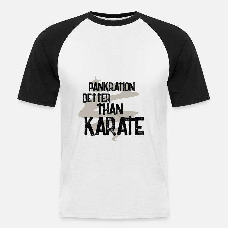 Pankration ist besser als Karate - Männer Baseball-T-Shirt - Weiß/Schwarz