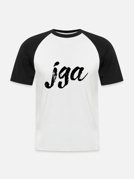 jga, schwarz - Männer Baseball-T-Shirt - Weiß/Schwarz
