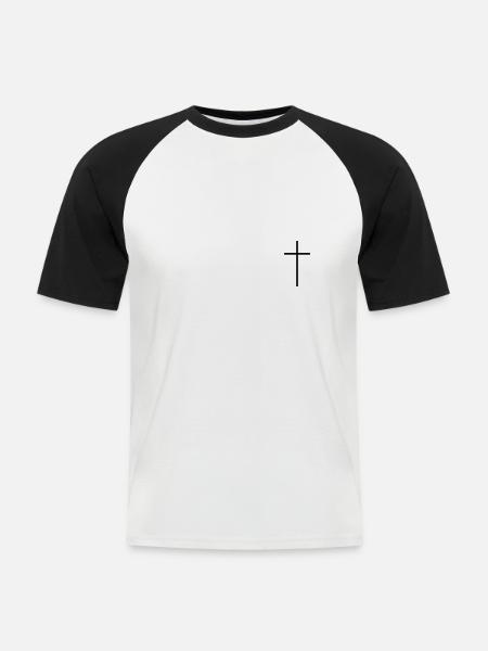 traverser - T-shirt baseball manches courtes Homme - blanc/noir