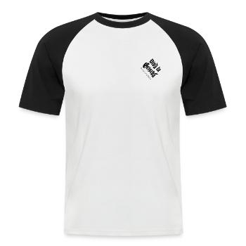 Viva la Grischa - Graubünden lebe hoch - Männer Baseball-T-Shirt - Weiß/Schwarz - Vorne - Nik (191cm)