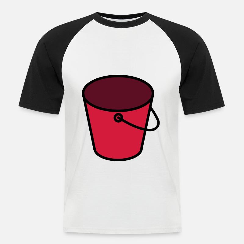 Eimer Farbe Anpassbar - Männer Baseball-T-Shirt - Weiß/Schwarz